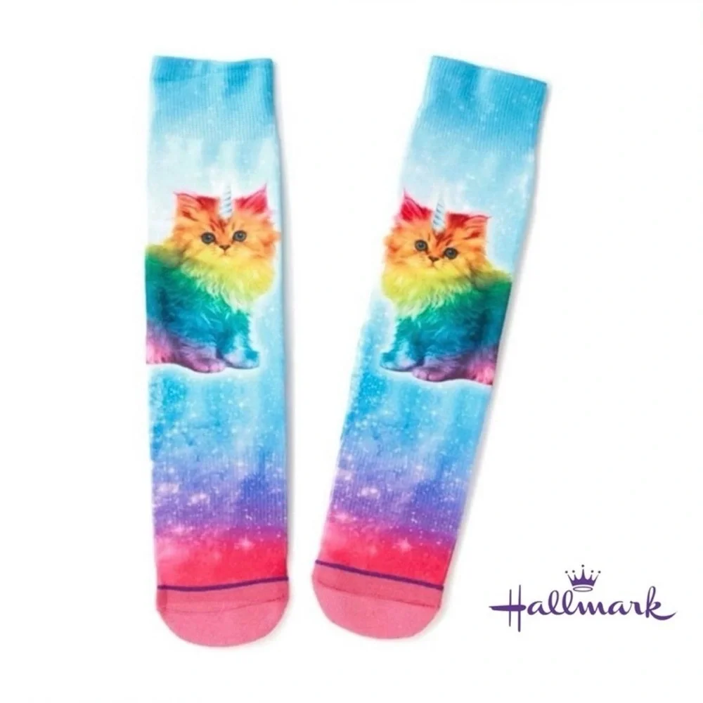 Hallmark Toe of a Kind Unicorn Cat Women Crew Socks NEW - Picture 12 of 12